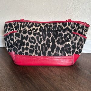 Coach Park Ocelot Print Carrie Tote Shoulder Bag Satchel